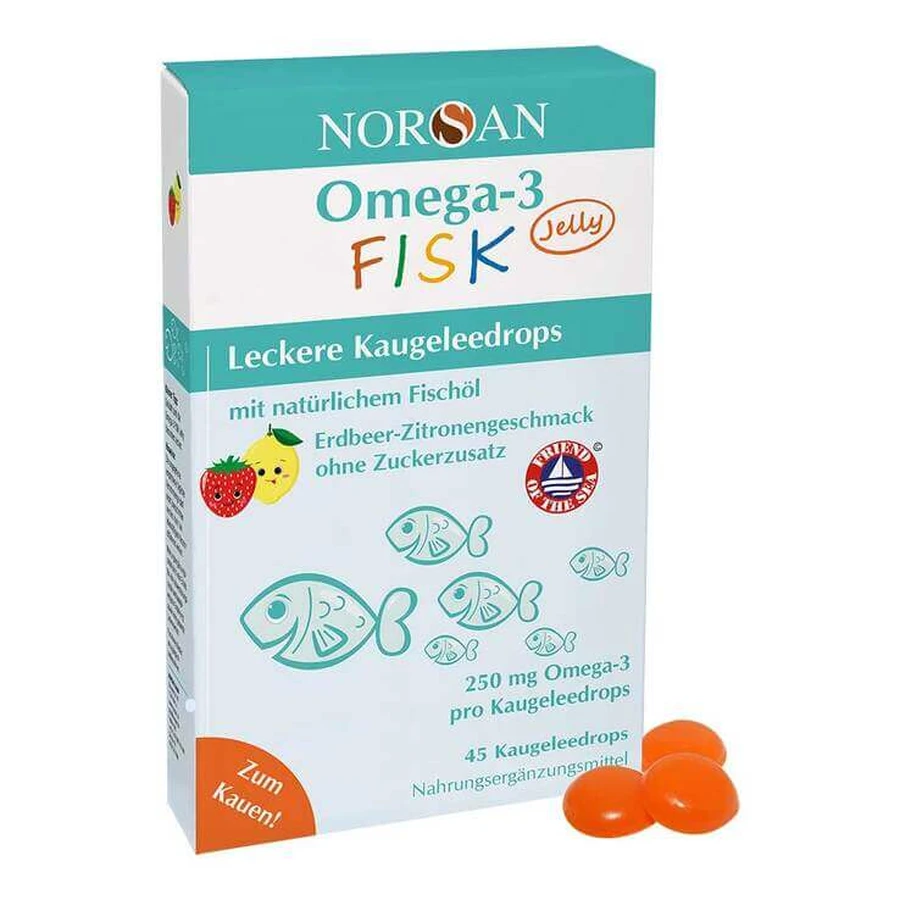 Norsan Omega-3 Fish Jelly for Kids, Coated Tablets, 120 Tablets