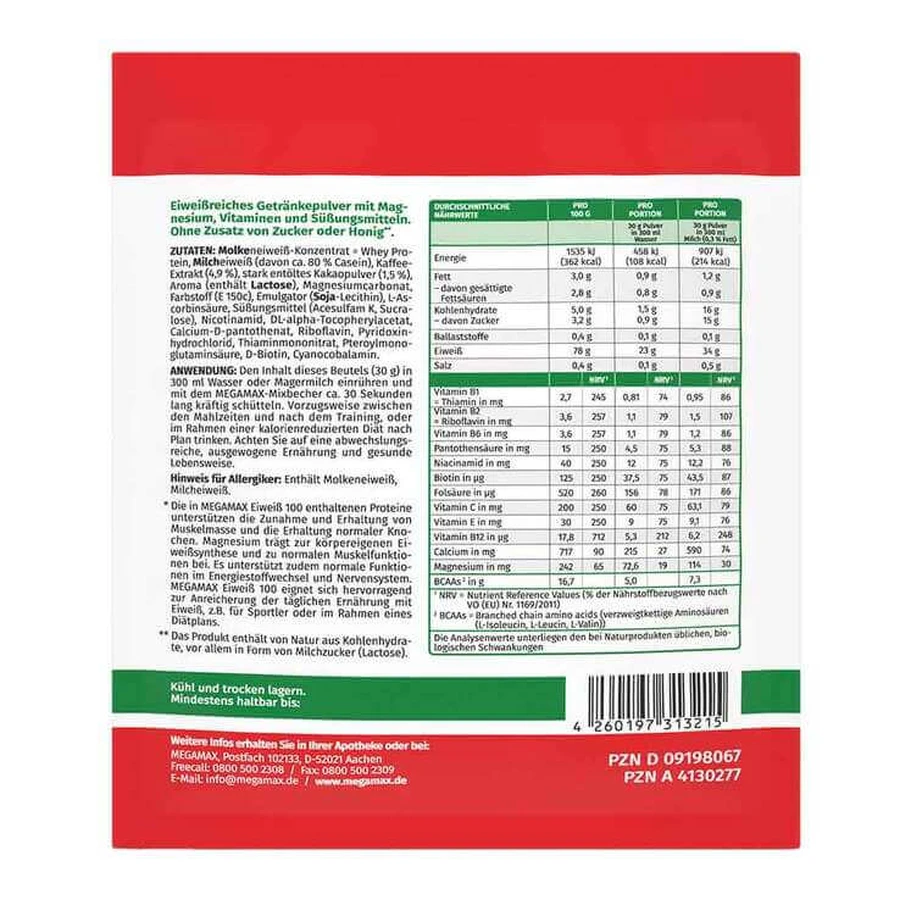 Protein 100 Cappuccino Megamax en polvo, 7 x 30 g de polvo