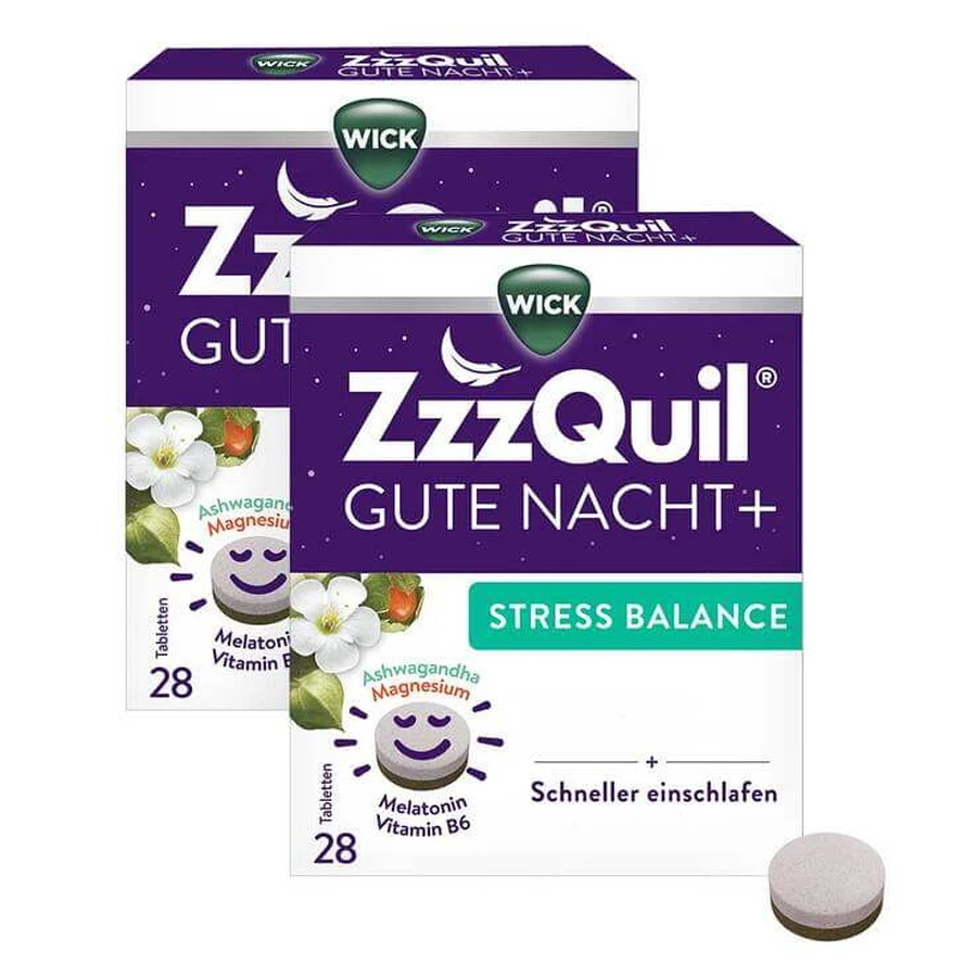 WICK Zzzquil Gute Nacht + Stress Balance, 2x28 St Tabletten