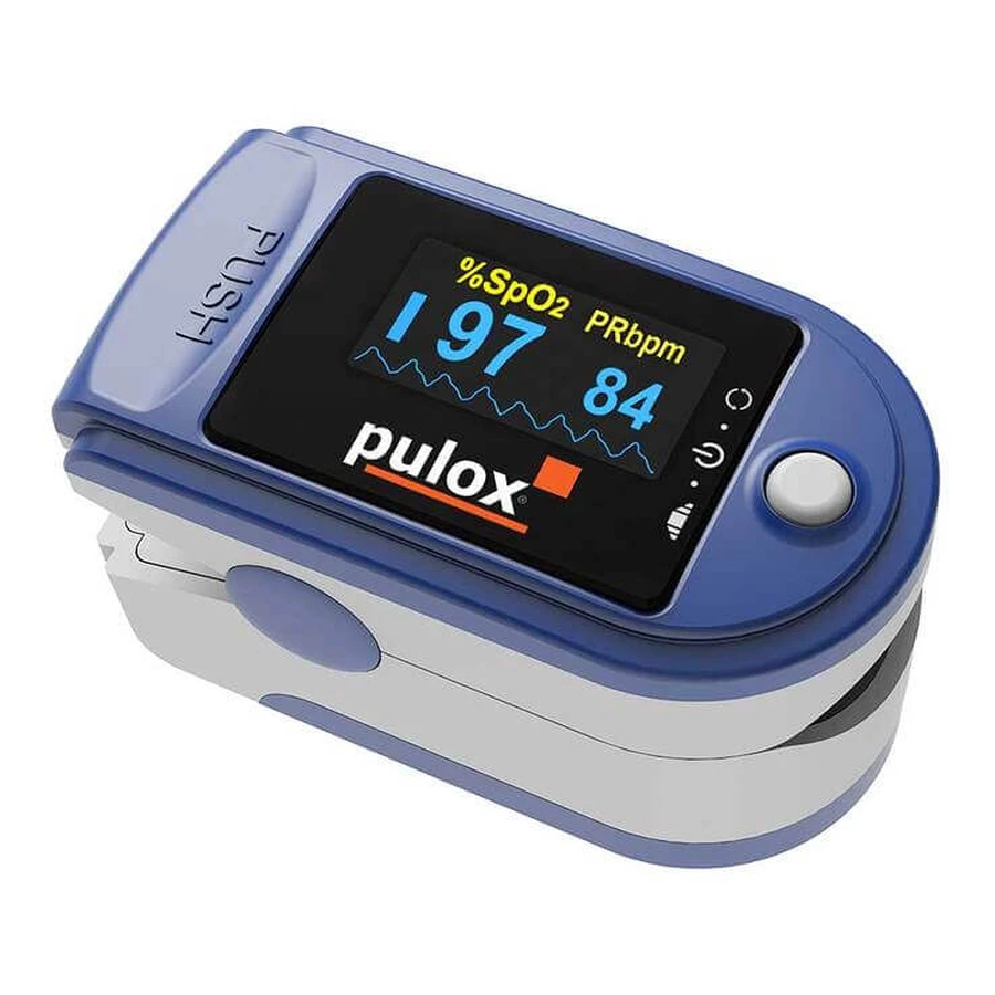 Pulox PO-200 Pulse Oximeter, blue, 1 unit, as is