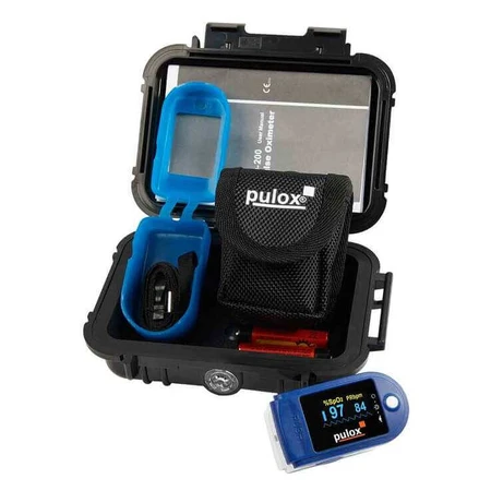 Pulox PO-200 Pulse Oximeter, blue, 1 unit, as is