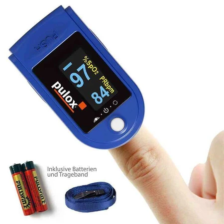 Pulox PO-200 Pulse Oximeter, blue, 1 unit, as is