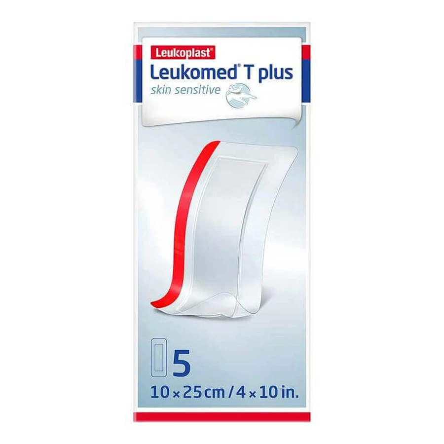 Leukomed® T plus para piel sensible, 10 x 25 cm, paquete de 5 apósitos