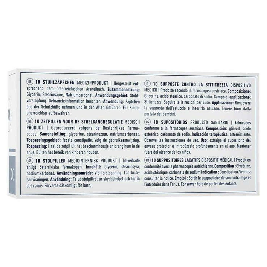 Supositorios de glicerina Rösch de 3 g para el estreñimiento, 100 supositorios