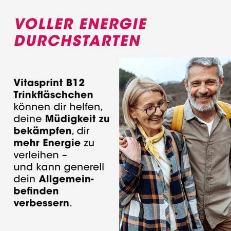 vitasprint B12 Drink Vials with Vitamin B12 for More Energy, 34 Drink Vials