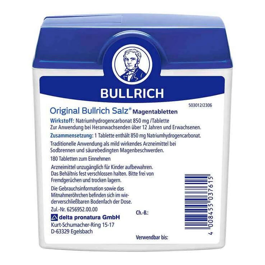 Bullrich Salz®-tabletten tegen brandend maagzuur, 50 tabletten