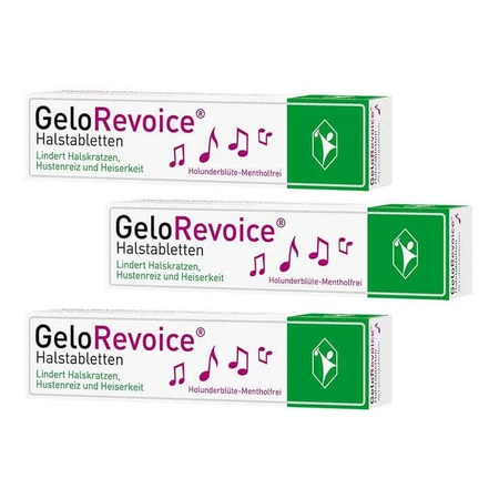 GeloRevoice keelpastilles met vlierbloesem (zonder menthol) tegen heesheid, 3 x 20 pastilles