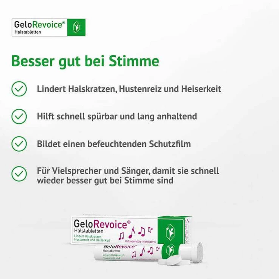 GeloRevoice keelpastilles met vlierbloesem (zonder menthol) tegen heesheid, 3 x 20 pastilles