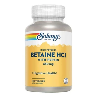 Betaine HCl 650 mg + Pepsin I Capsules, 100 capsules