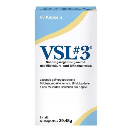 VSL3 : gélules à forte dose d'acide lactique et de bifidobactéries, 60 gélules