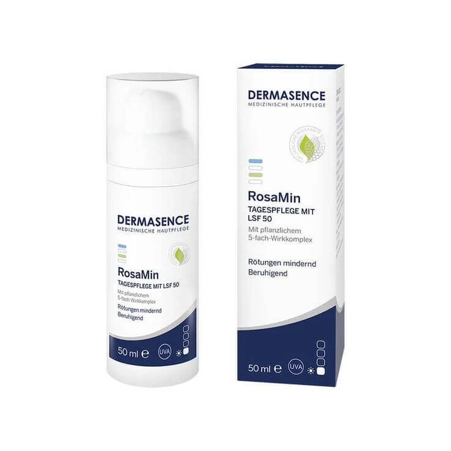Dermasence Rosamin Crema de día SPF 50, emulsión, 2 x 50 ml, emulsión