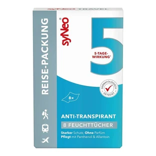 syNeo 5 Antitranspirant-reisverpakking, unisex-doekjes, 8 doekjes van 2,5 ml