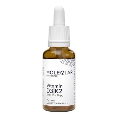 Moleqlar Vitamina D3 / K2 1000 UI + 20 µg, gotas, frasco de 20 ml