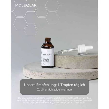 Moleqlar Vitamina D3 / K2 1000 UI + 20 µg, gotas, frasco de 20 ml