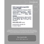 Moleqlar Vitamina D3 / K2 1000 UI + 20 µg, gotas, frasco de 20 ml