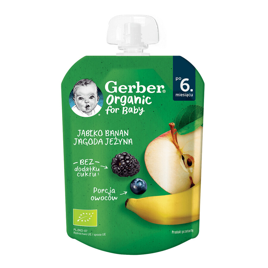 Shop Bio Apfel, Banane, Heidelbeere und Brombeere Birnen, +6 Monate, 80 gr, Gerber Bio Apfel, Banane, Heidelbeere und Brombeere Birnen, +6 Monate, 80 gr, Gerber