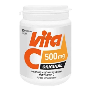 Vitamin C 500 mg Lactose-Free, Gluten-Free, Vegan Tablets, 200 Tablets