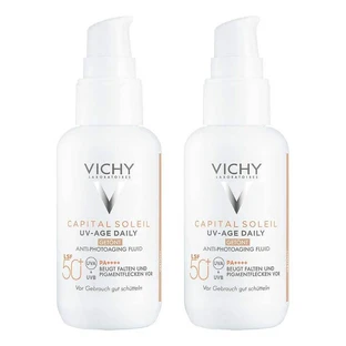 Vichy Capital Soleil UV-Age getinte zonnebrandcrème SPF 50+, 2 x 40 ml vloeibaar