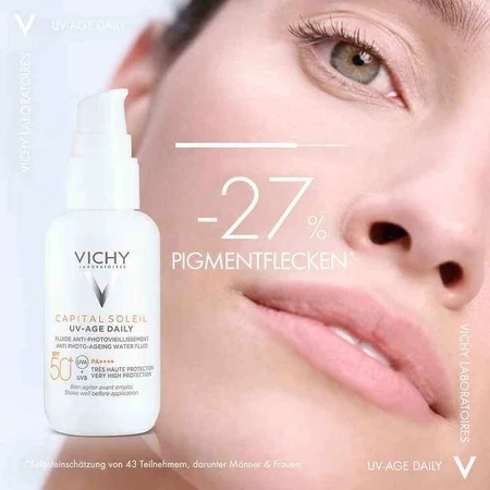 Vichy Capital Soleil UV-Age getinte zonnebrandcrème SPF 50+, 2 x 40 ml vloeibaar