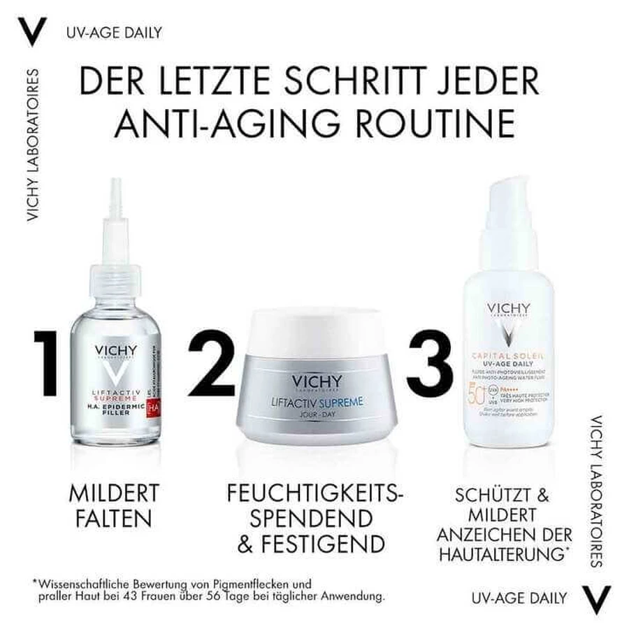 Vichy Capital Soleil UV-Age getinte zonnebrandcrème SPF 50+, 2 x 40 ml vloeibaar