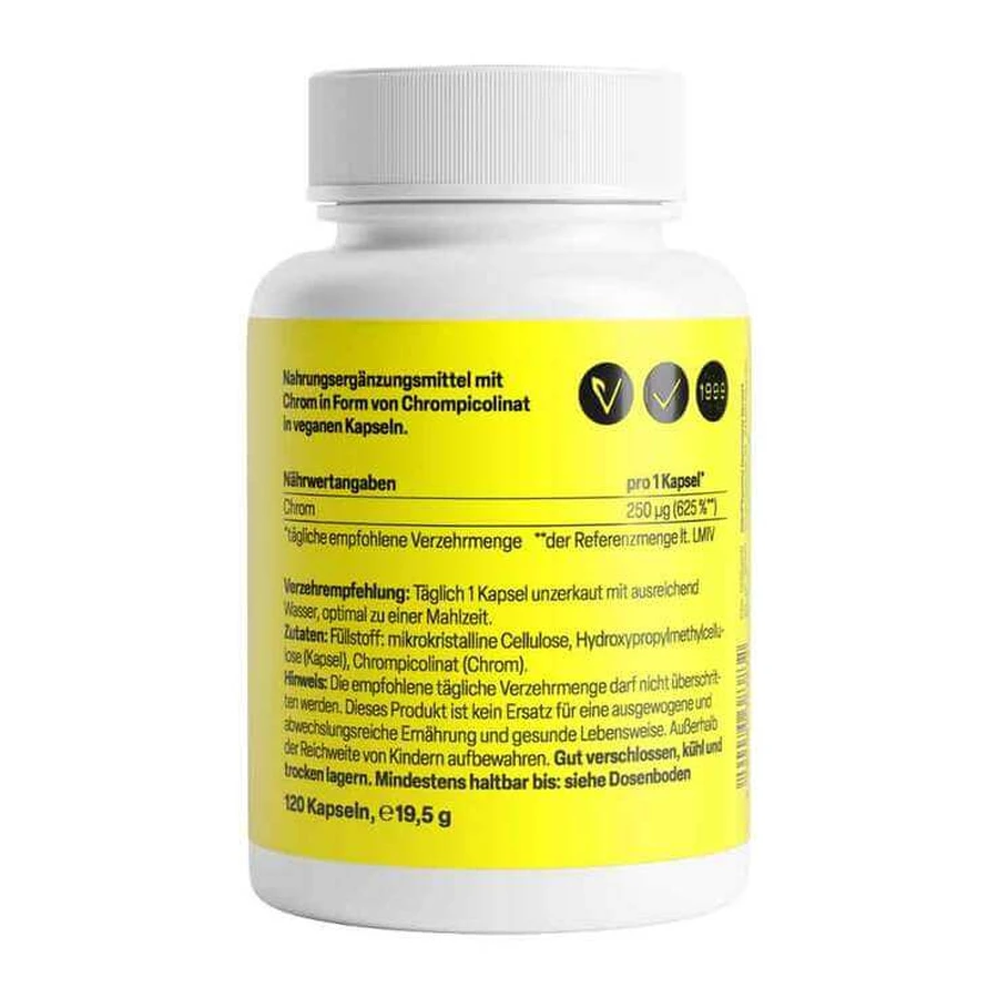 Chrompicolinat 250 µg in vegetarischen Kapseln, 120 St Kapseln