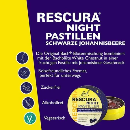 Bach Flower Original Rescura Night-zuigtabletten met zwarte bessen, 50 g zuigtabletten