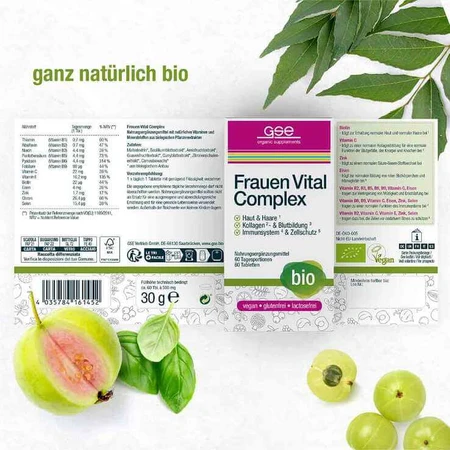 Vital Complex Organic-tabletten voor vrouwen, 60 tabletten