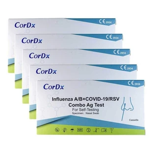 Cordx Influenza A/B + COVID-19 / RSV Combo Ag-neustest voor thuisgebruik, 3x1 test