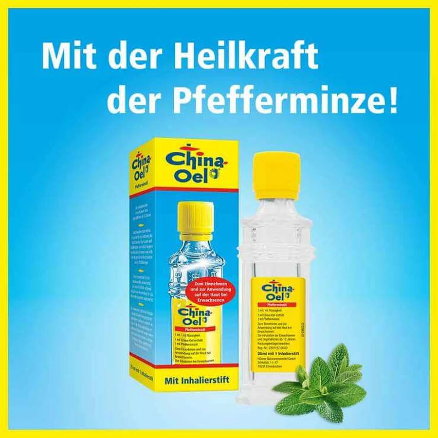 China-olie met 3 inhalatoren, 100 ml etherische olie
