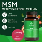 MSM 1000 mg Methylsulfonylmethane Vegan Tablets, 365 Tablets