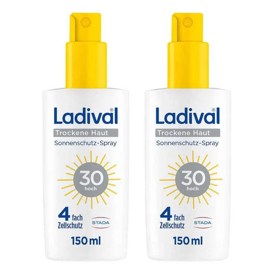 Ladival Sunscreen Spray for Dry Skin SPF 30, 2x150 ml Spray