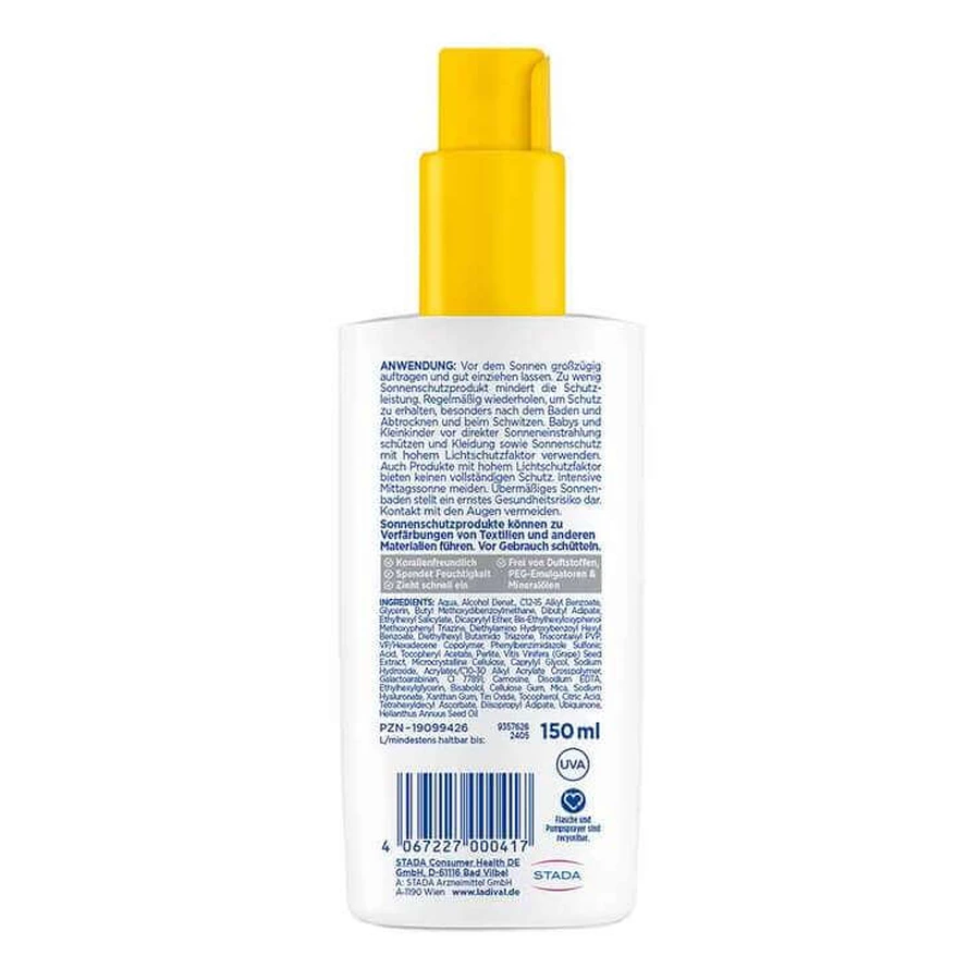 Ladival Sunscreen Spray for Dry Skin SPF 30, 2x150 ml Spray