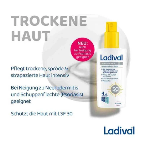 Ladival Sunscreen Spray for Dry Skin SPF 30, 2x150 ml Spray