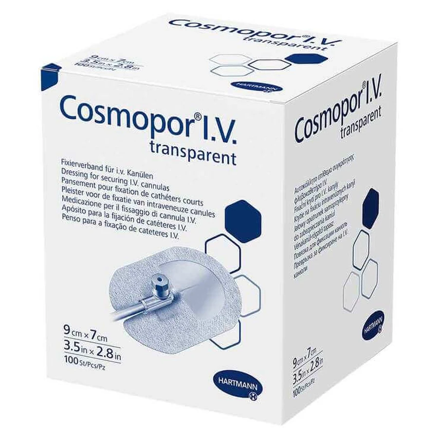 Cosmopor® I.V. transparent Fixierverband 7x9 cm steril, 100 St Pflaster