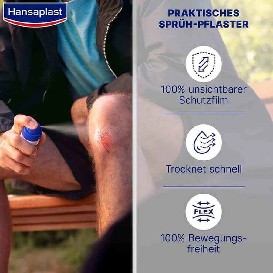 Hansaplast Second Skin Protective Spray Bandage, 2 x 40 ml spray bottles