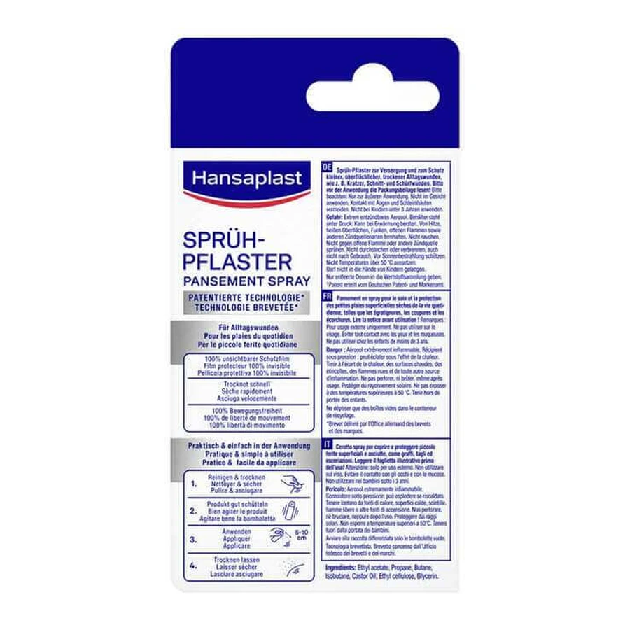 Hansaplast Second Skin Protective Spray Bandage, 2 x 40 ml spray bottles
