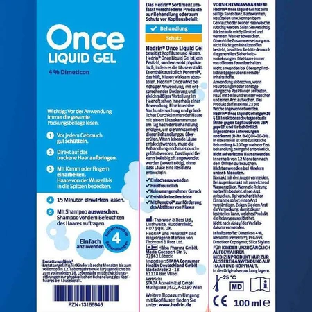 Hedrin Once vloeibare gel, 100 ml gel