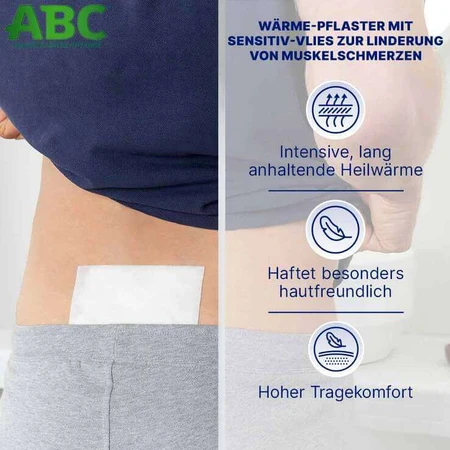 Cerotti riscaldanti ABC, tessuto non tessuto per pelli sensibili, Hansaplast Med, 2 cerotti