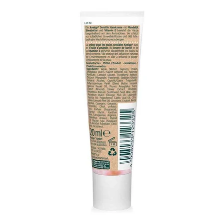 Kneipp Sensitive Almond Blossom Hand Cream, Gentle on the Skin, 20 ml Cream