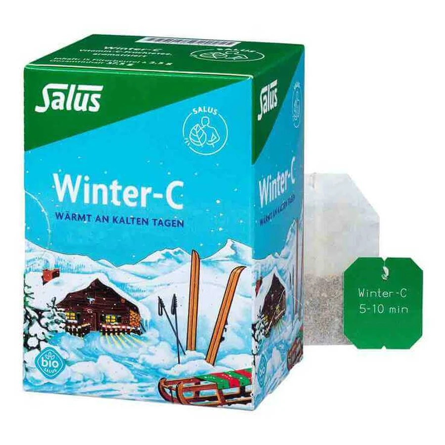 Té de frutas de invierno con vitamina C y aromas naturales de Salus, 15 bolsitas de té