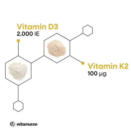 Vitamin D3 K2 2000 IU / 100 µg High-Potency Tablets, 240 Tablets