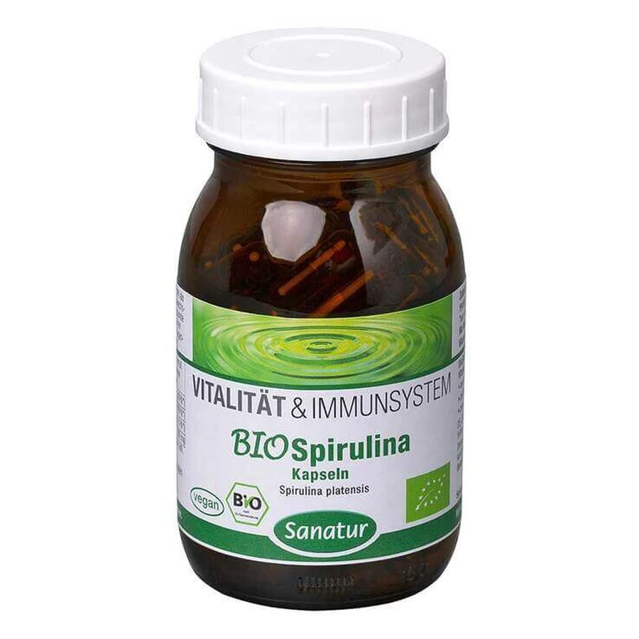 Cápsulas de microalgas Biospirulina, 100 cápsulas