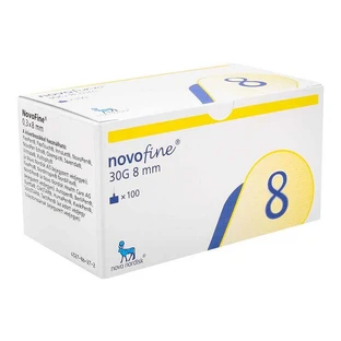 Novofine 8 naalden 0,30 x 8 mm CPC, verpakking van 100 stuks