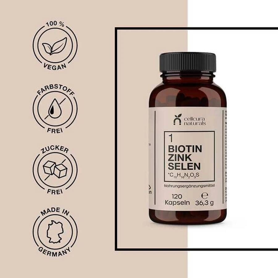 Biotin, Zinc, and Selenium Capsules, 120 Capsules