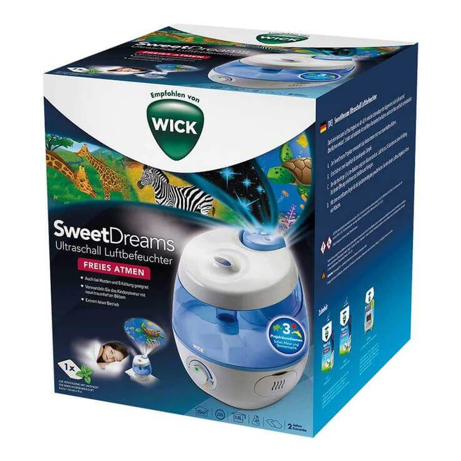 WICK SweetDreams 2-in-1 ultrasone luchtbevochtiger met lichtprojectie, 1 stuk, niet gespecificeerd