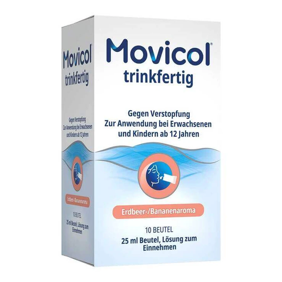 Movicol® kant-en-klare drank 25 ml zakjes, orale oplossing, 10 zakjes, orale oplossing