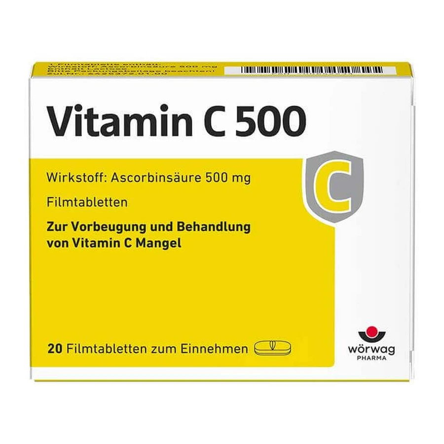 Vitamin C 500 Film-Coated Tablets, 50 Film-Coated Tablets
