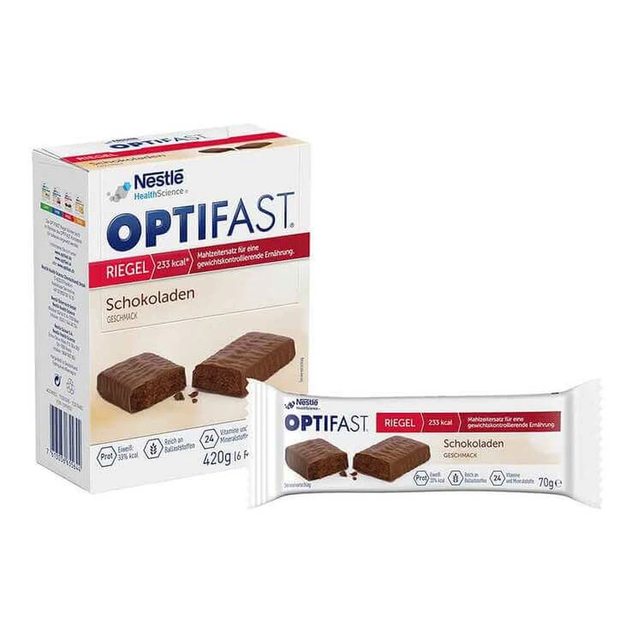 Barritas de chocolate Optifast, 6 x 70 g, sin fecha de caducidad