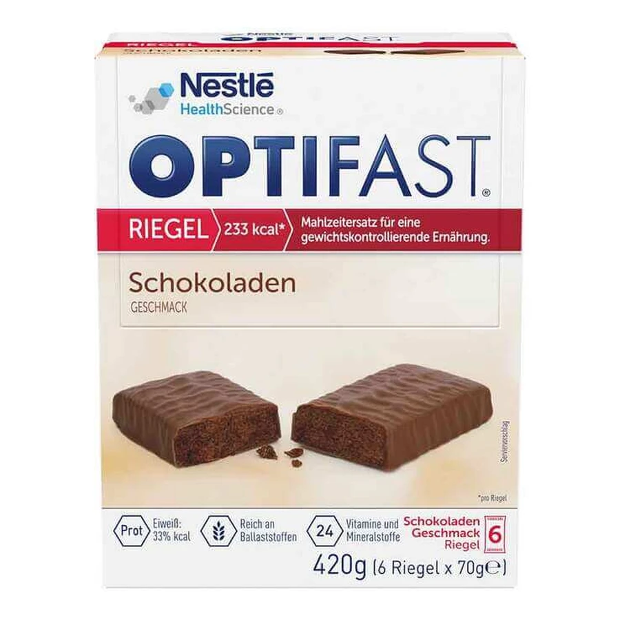 Barritas de chocolate Optifast, 6 x 70 g, sin fecha de caducidad