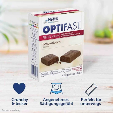 Barritas de chocolate Optifast, 6 x 70 g, sin fecha de caducidad